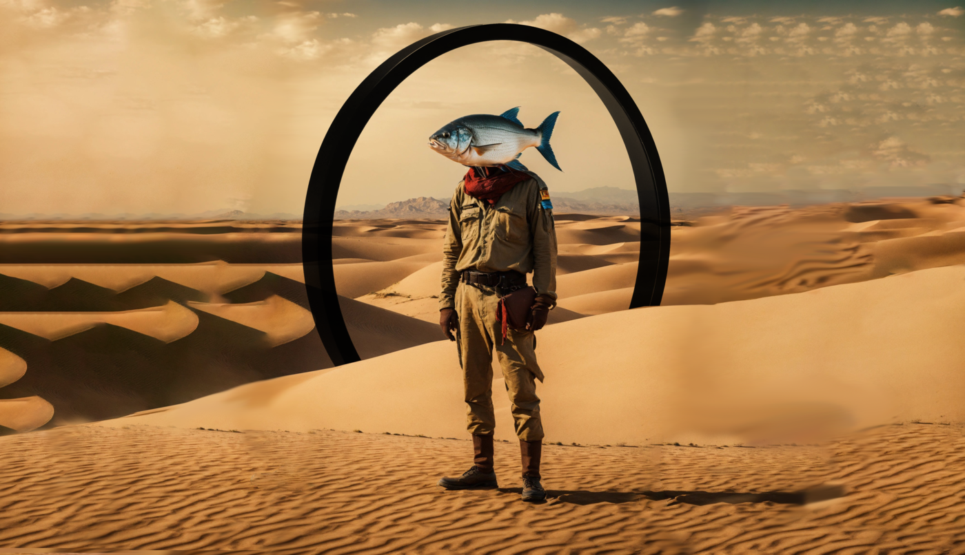 babelfish standing in the desert.